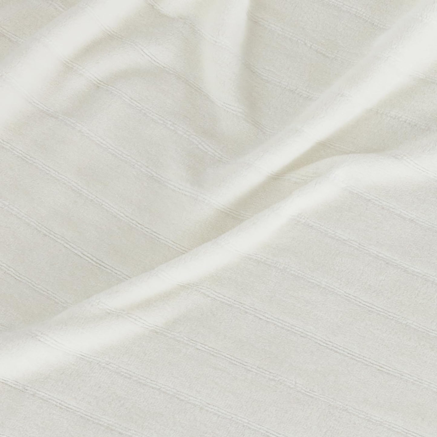 Serenhom Extra Large 120x120 Inch Giant Soft Cozy Fleece Blanket, Huge Oversized Seamless King 3D Jacquard Decorative California King Blanket for Bed, Couch, Travel - Striped Ivory White