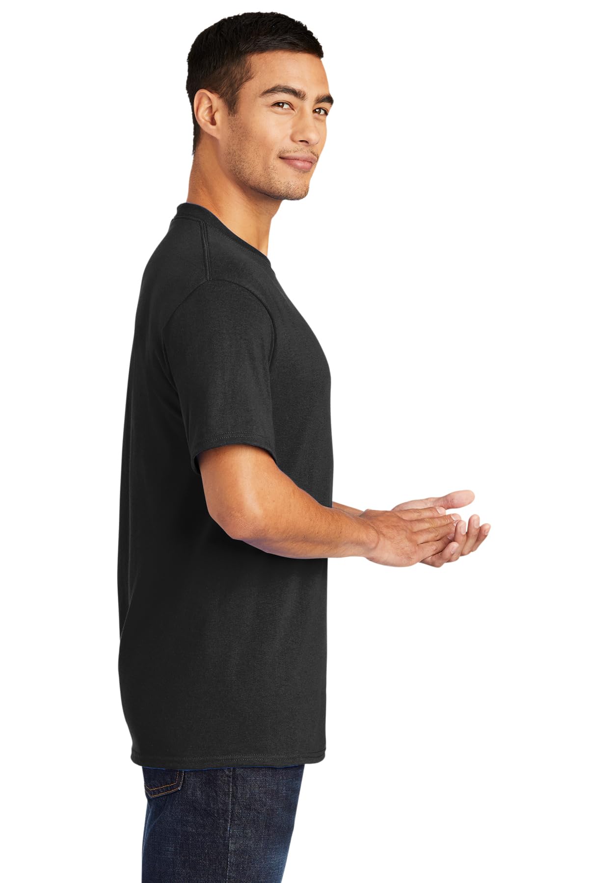 Port & Company Men's Tall 50/50 Cotton/Poly T Shirts 4XLT Jet Black