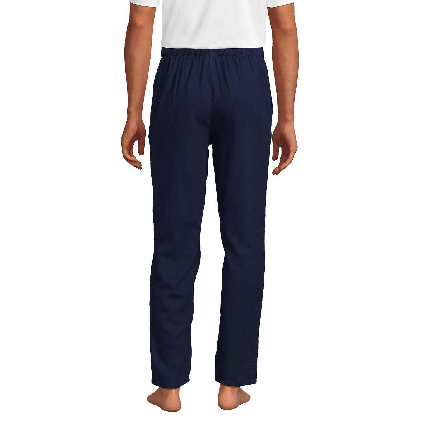 Lands' End Mens Flannel Pajama Pants Deep Sea Navy Tall Medium