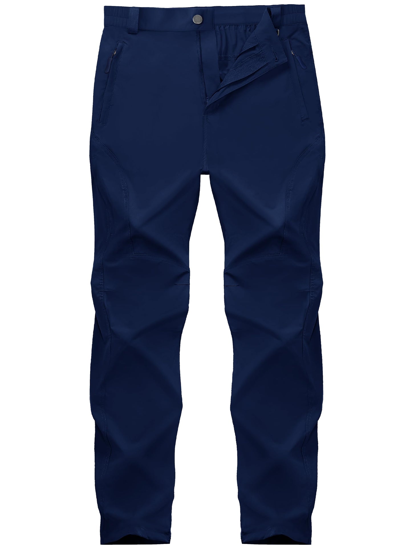 SEVEGO 30"/32"/34"/36" Inseam Men's Tall Hiking Pants Quick Dry Outdoor Waterproof Fishing Cargo Pants with Belt 5 Pockets 38" Navy Blue M