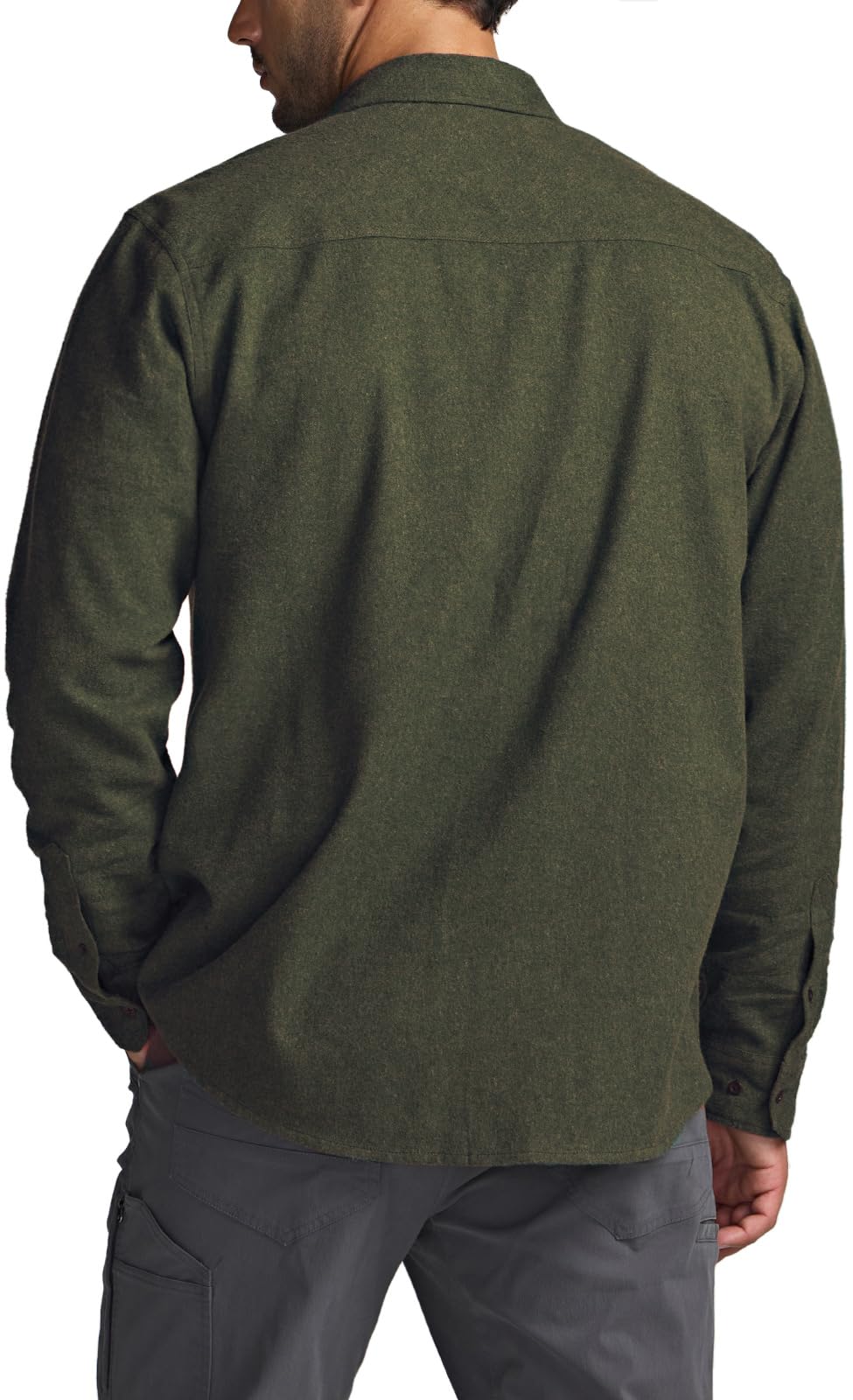 CQR Men's Flannel Button Down Shirts, Soft Cotton Plaid Long Sleeve Tactical Work Shirt, Warm Outdoor Essential with Pocket, Stealth Hunter Green, X-Large Tall