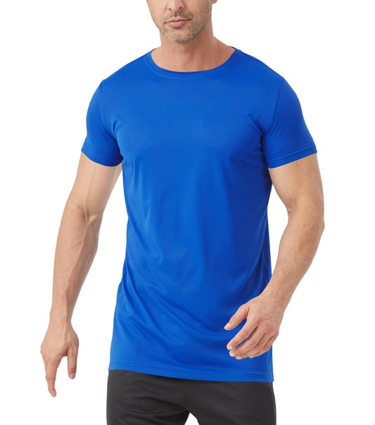 Idtswch Men's Tall T-Shirt Rash Guard UPF 50+ T-Shirt Quick Dry Swim Water Top Tee Short Sleeve Athletic Shirts Royal Blue-XL