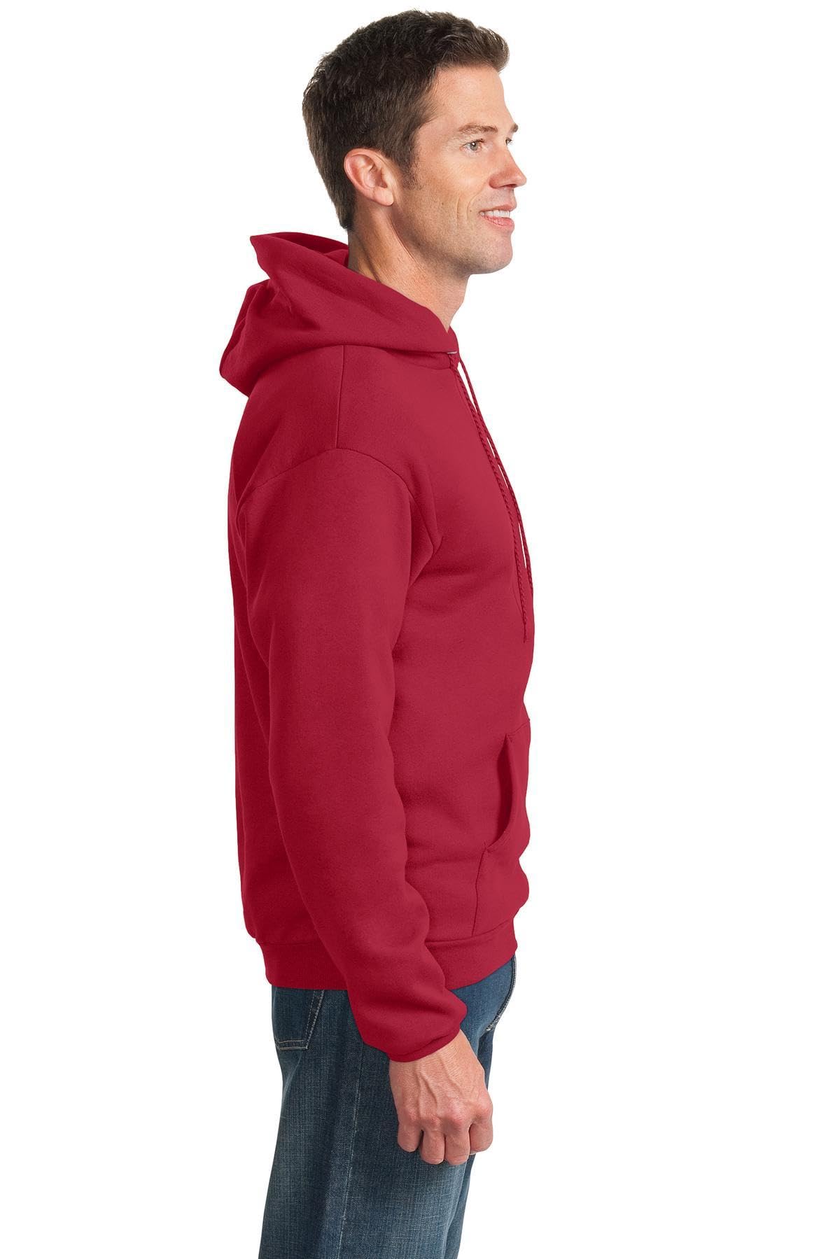 Port & Co TALL Essential Fleece Pullover Hooded Sweatshirt-PC90HT-4XLT-Red