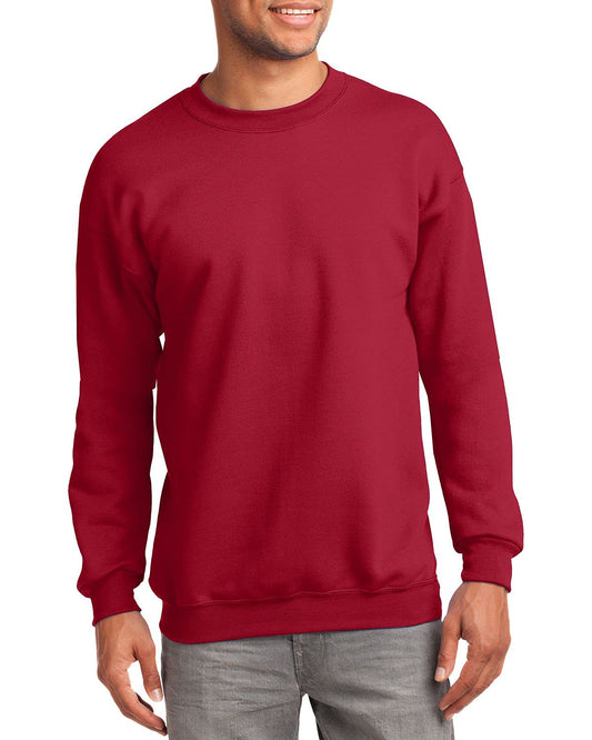JustBlanks Fleece Sweatshirt for Men Tall Men’s Sweatshirt Crewneck Sweatshirt Relaxed-Fit Pullover Sweatshirt - Red - LT