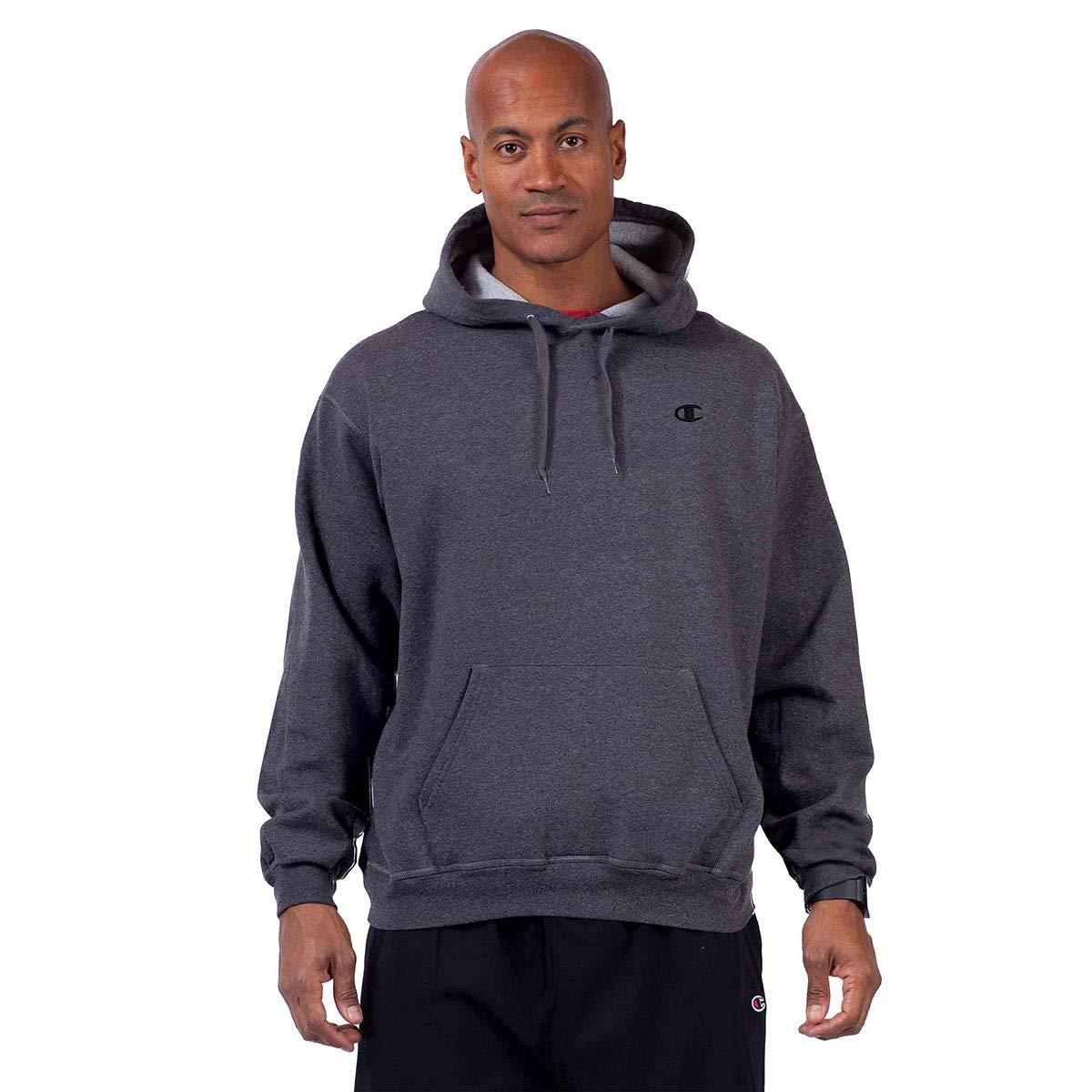 Champion Big and Tall Hoodies for Men - Fleece Pullover Sweatshirt Mens Hoodie Charcoal Heather