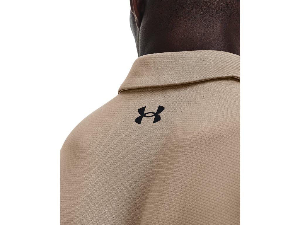 Under Armour Men's Tech Golf Polo, (236) Sahara / / Black, Large Tall