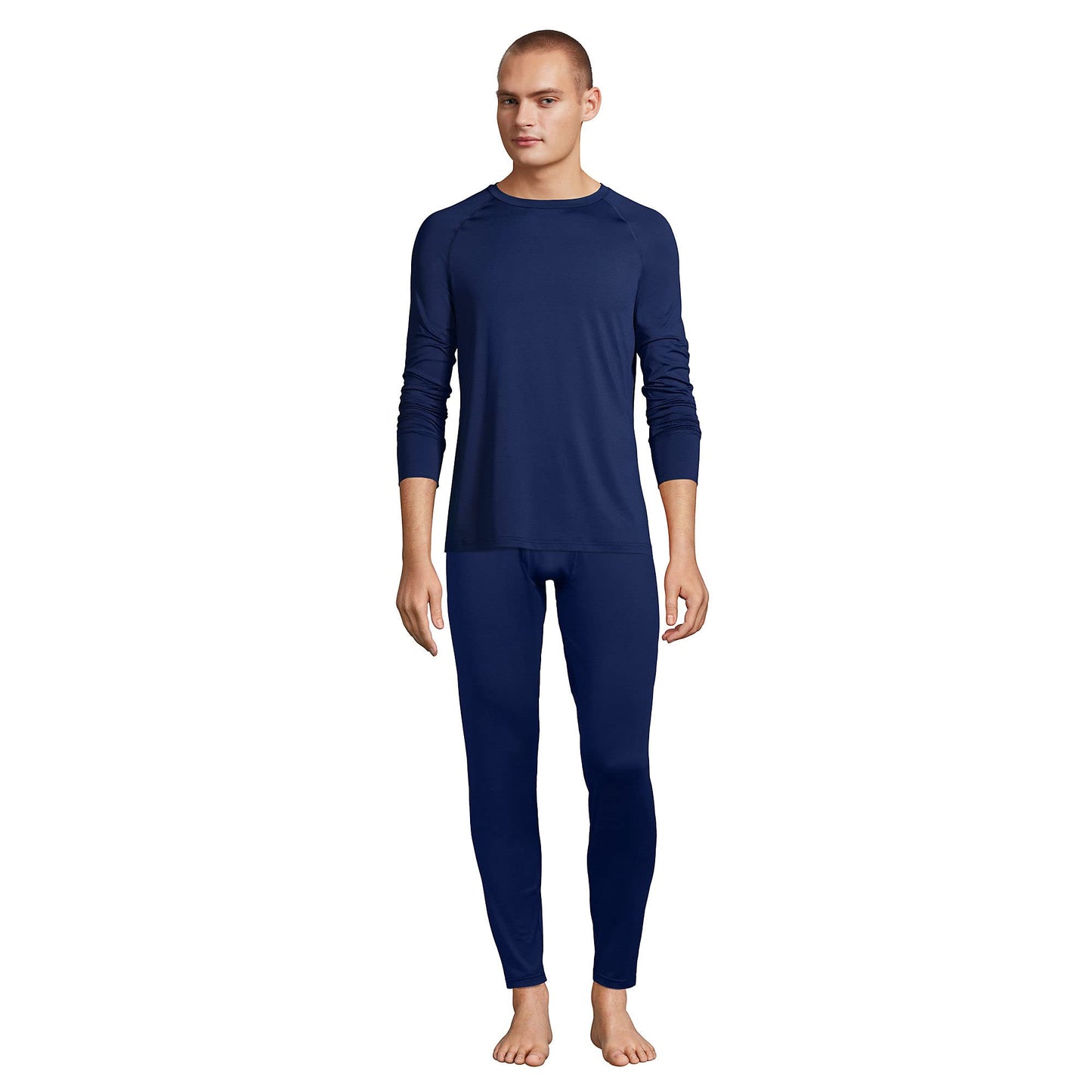 Lands' End Mens Stretch Thermaskin Pant Deep Sea Navy Tall Medium