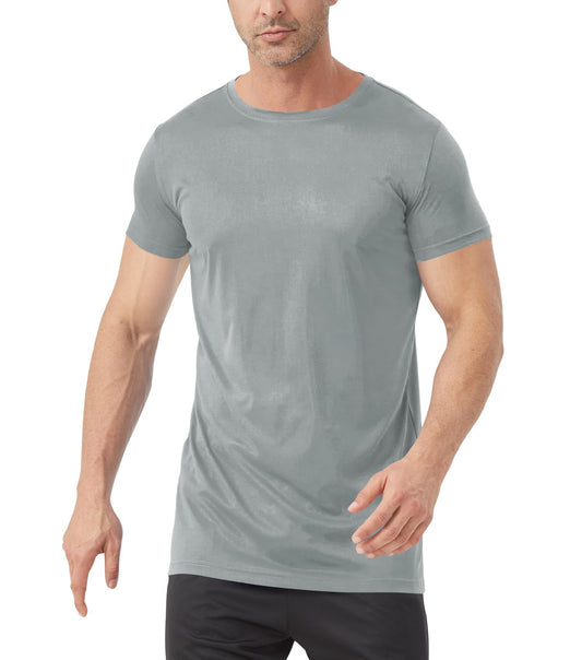 Idtswch Men's Tall T-Shirt Rash Guard UPF 50+ T-Shirt Quick Dry Swim Water Top Tee Short Sleeve Athletic Shirts Gray-XL