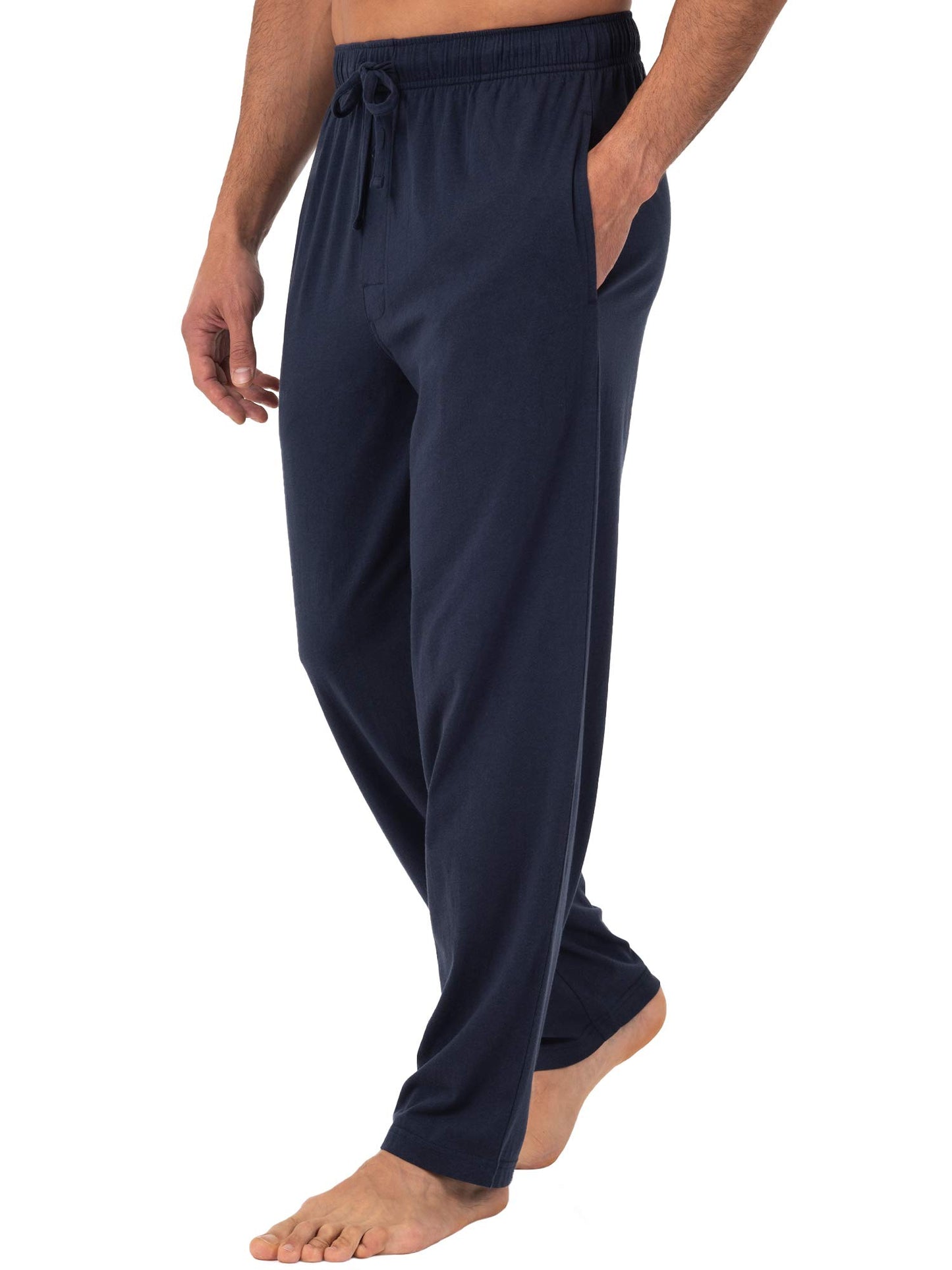 Fruit of the Loom Men's Extended Sizes Jersey Knit Sleep Pant, Navy/Navy (2-pack), X-Large Tall