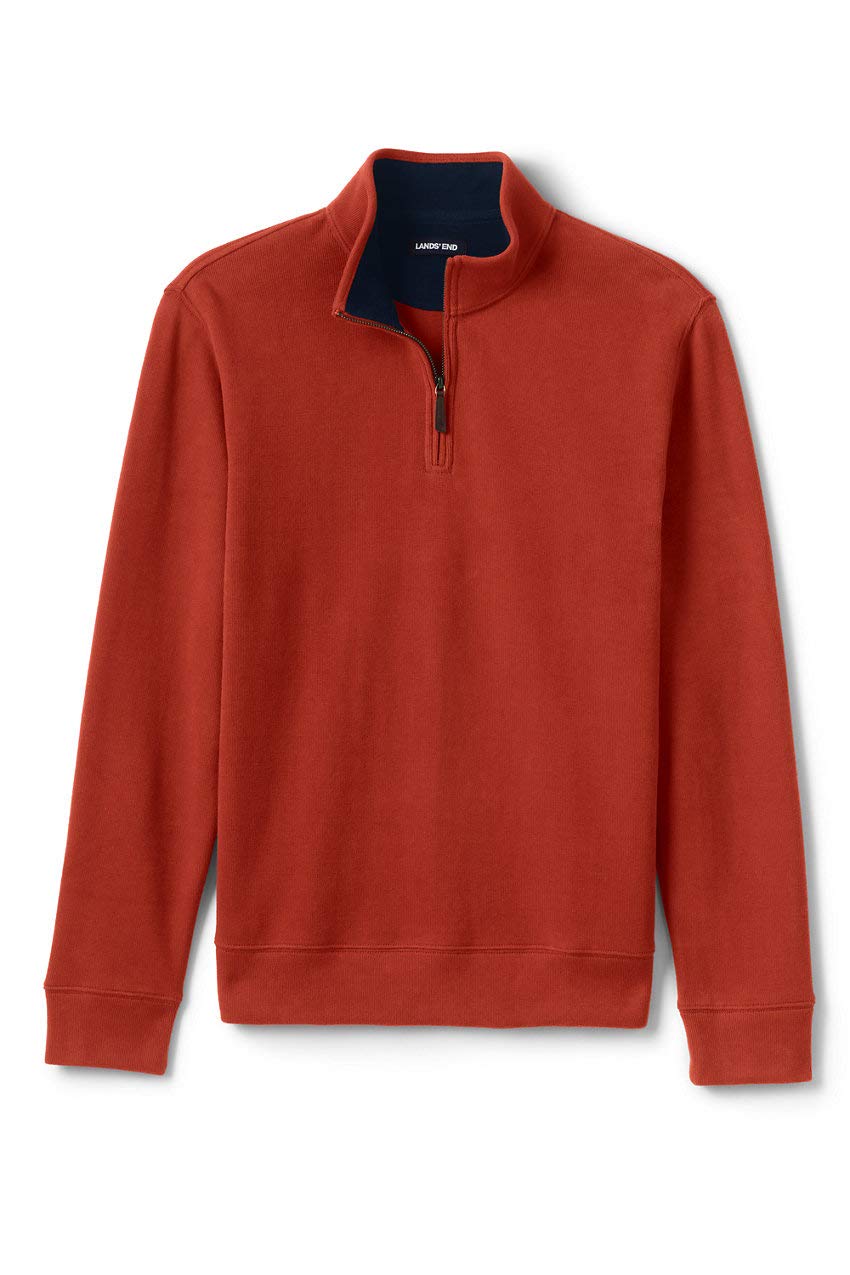 Lands' End Mens Bedford Rib Quarter Zip Sweater Bourbon Big and Tall 3xlt