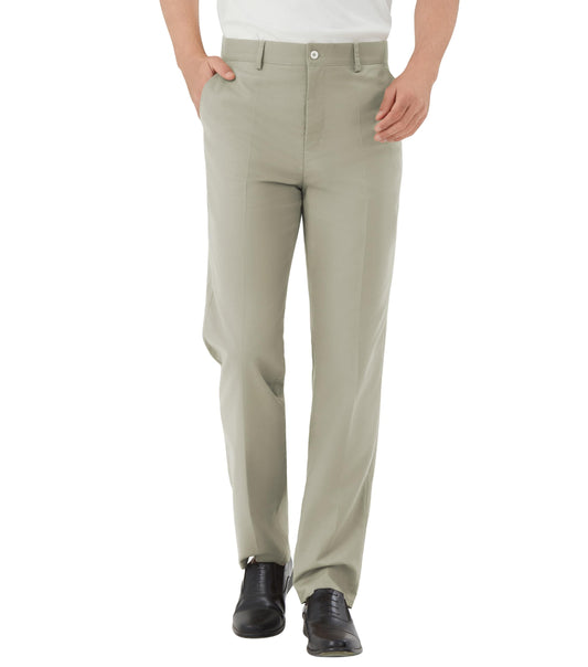 Men's Tall Classic Fit Flex Flat Front Dress Pants Formal Pants for Business & Office Oatmeal