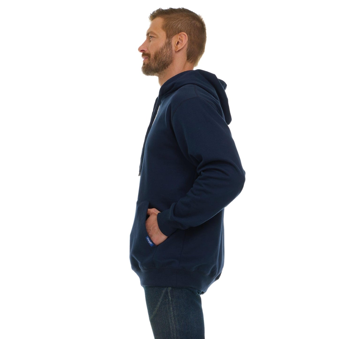 Wrangler Big and Tall Hoodie for Men, Fleece Heavyweight Pullover Sweatshirt, Relaxed Fit Mens Work Hoodies Navy - 5XLT