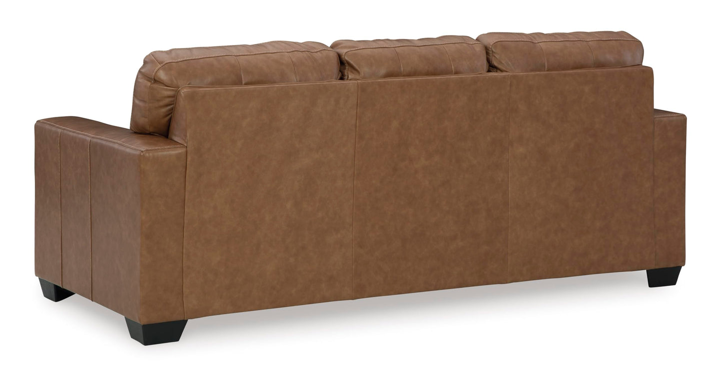 Signature Design by Ashley Bolsena Contemporary Leather Match Sofa, Dark Brown