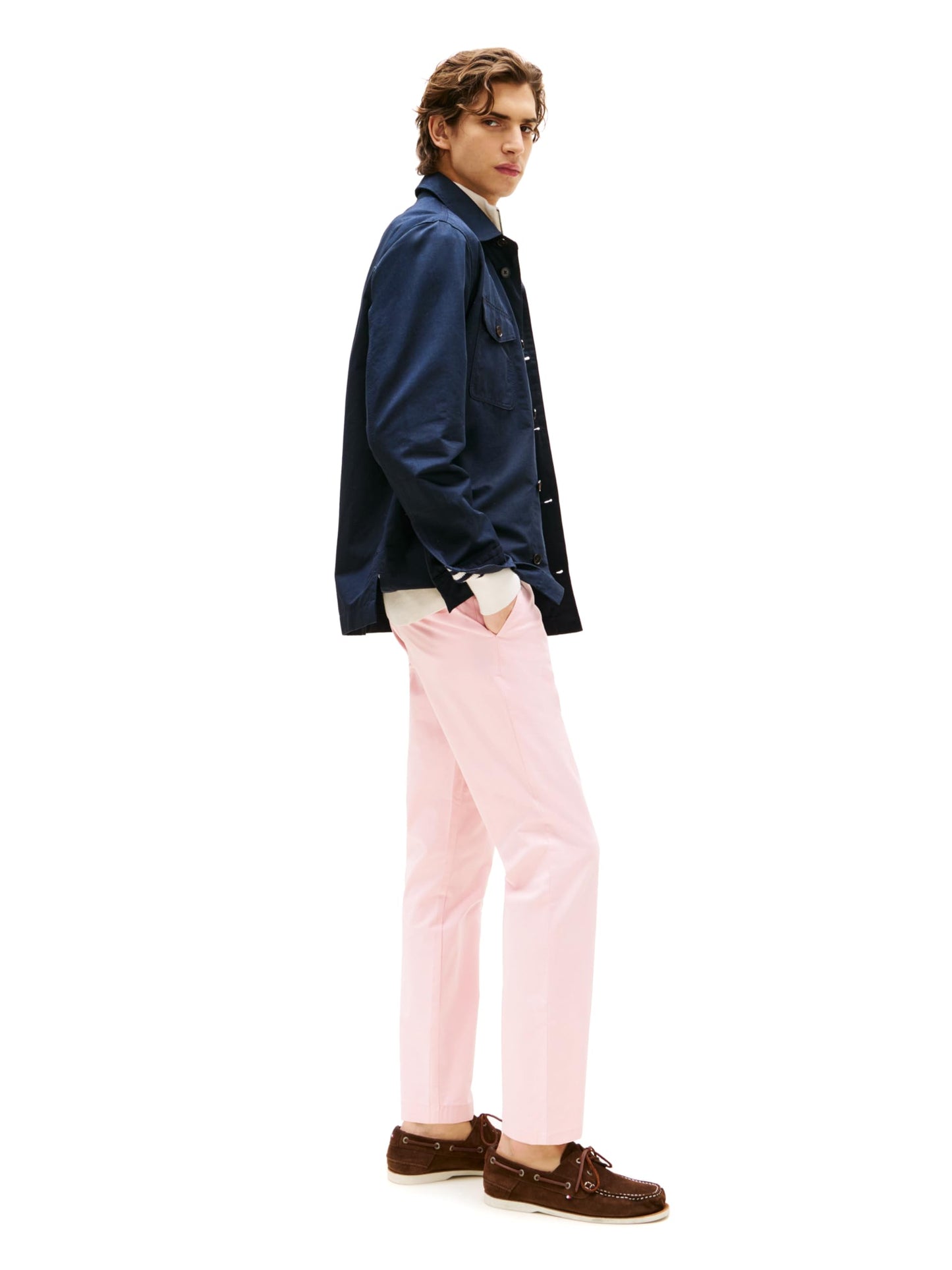 Tommy Hilfiger Men's Chino Pants Stretch Slim-Fit, Pink Shade 38x36