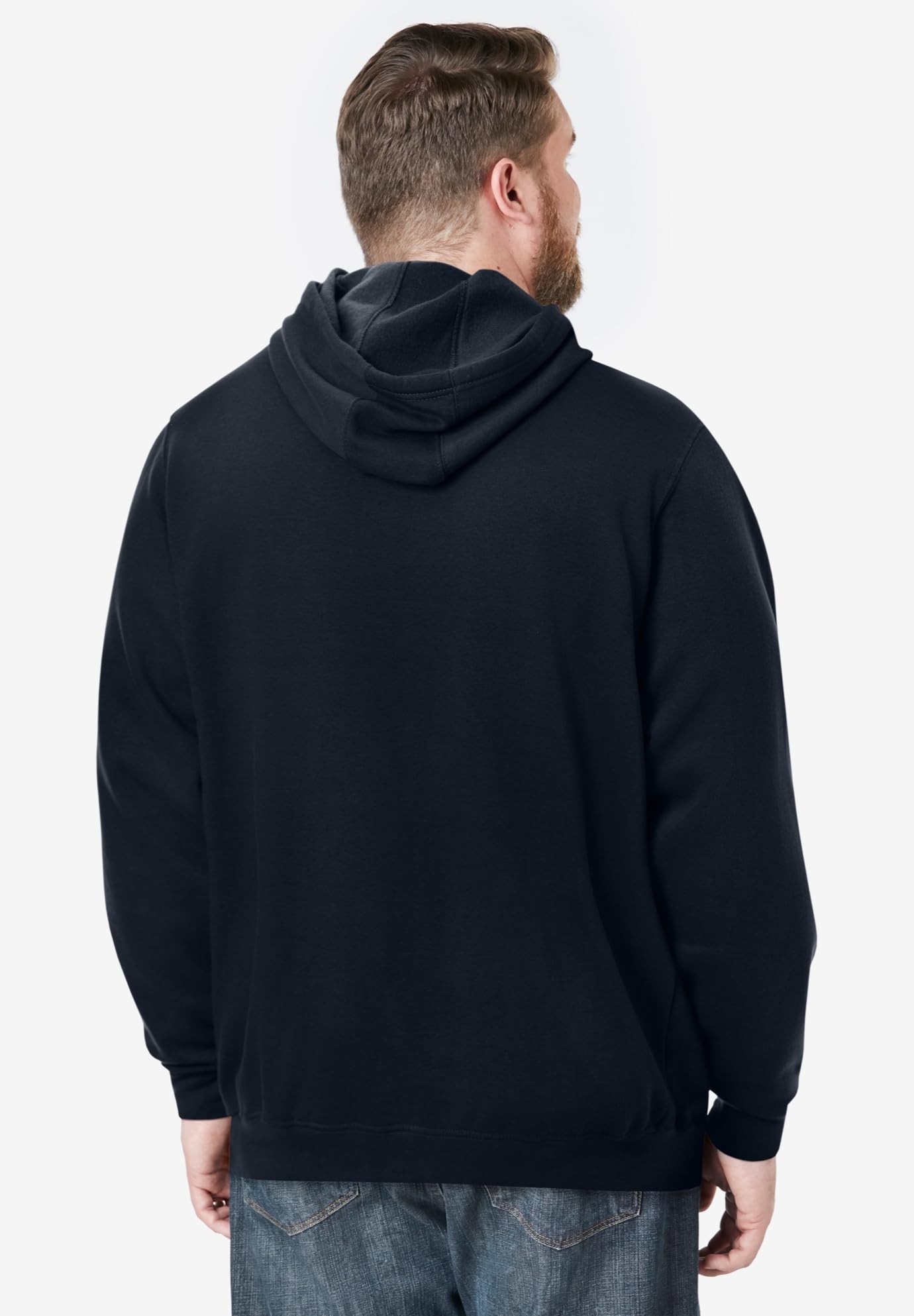 KingSize Men's Big & Tall Fleece Pullover Hoodie - 8XL, Black