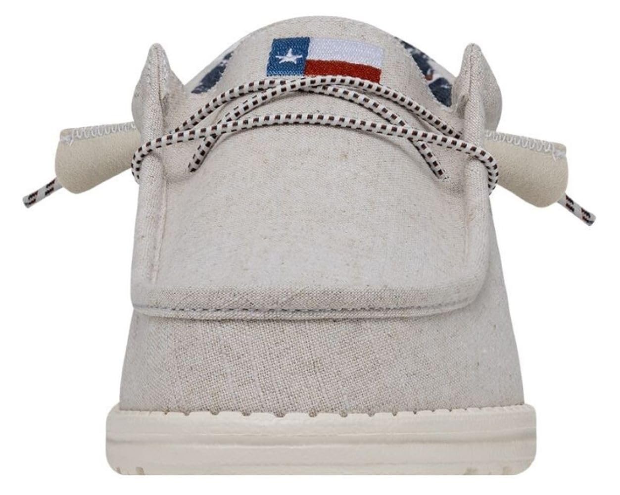 HEYDUDE Men's Wally-Texas Canvas Off White Size 14 | Men's Shoes | Men Slip-on Loafers | Comfortable & Light-Weight