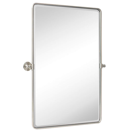 Farmhouse UP-tilting Mirror - Metal Framed Pivot Rectangle Bathroom Mirror