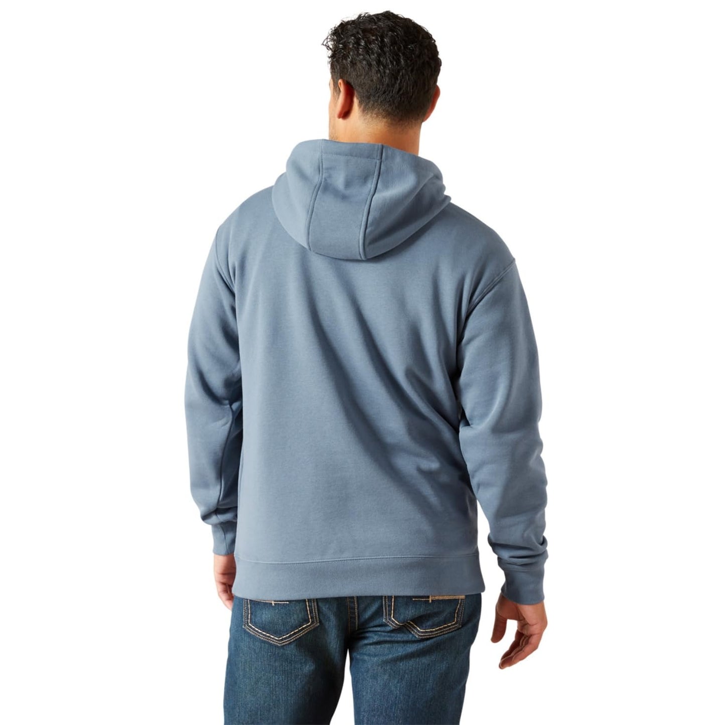 Ariat Rebar Lightweight Logo Hoodie, Moonlight Blue, Large Tall