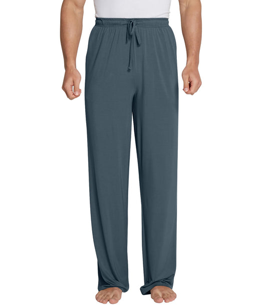 WiWi Bamboo Viscose Pajama Pants for Men Tall Sleep Bottoms Big Warm Long Pj Lightweight Lounge Sweatpants S-XXL, Grayish Blue, Medium