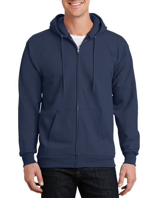 JustBlanks Mens Long Sleeve Hooded Sweatshirt Heavyweight Full-Zip Fleece Hoodie Sweatshirt for Men - Navy - 3XLT