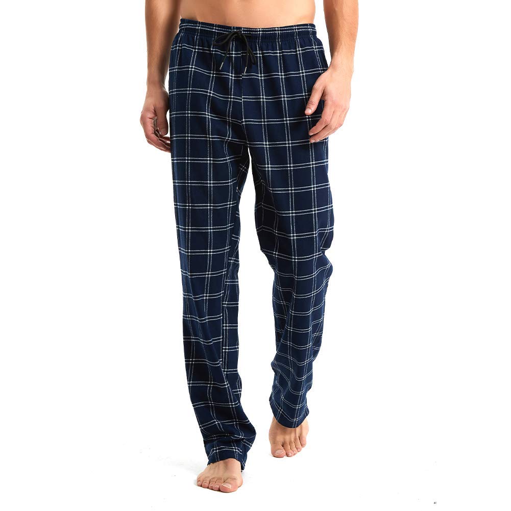 Idtswch Mens Tall Pajama Pants 36" Inseam Plaid Lounge Pants Sleepwear Pajama Bottoms 100% Cotton