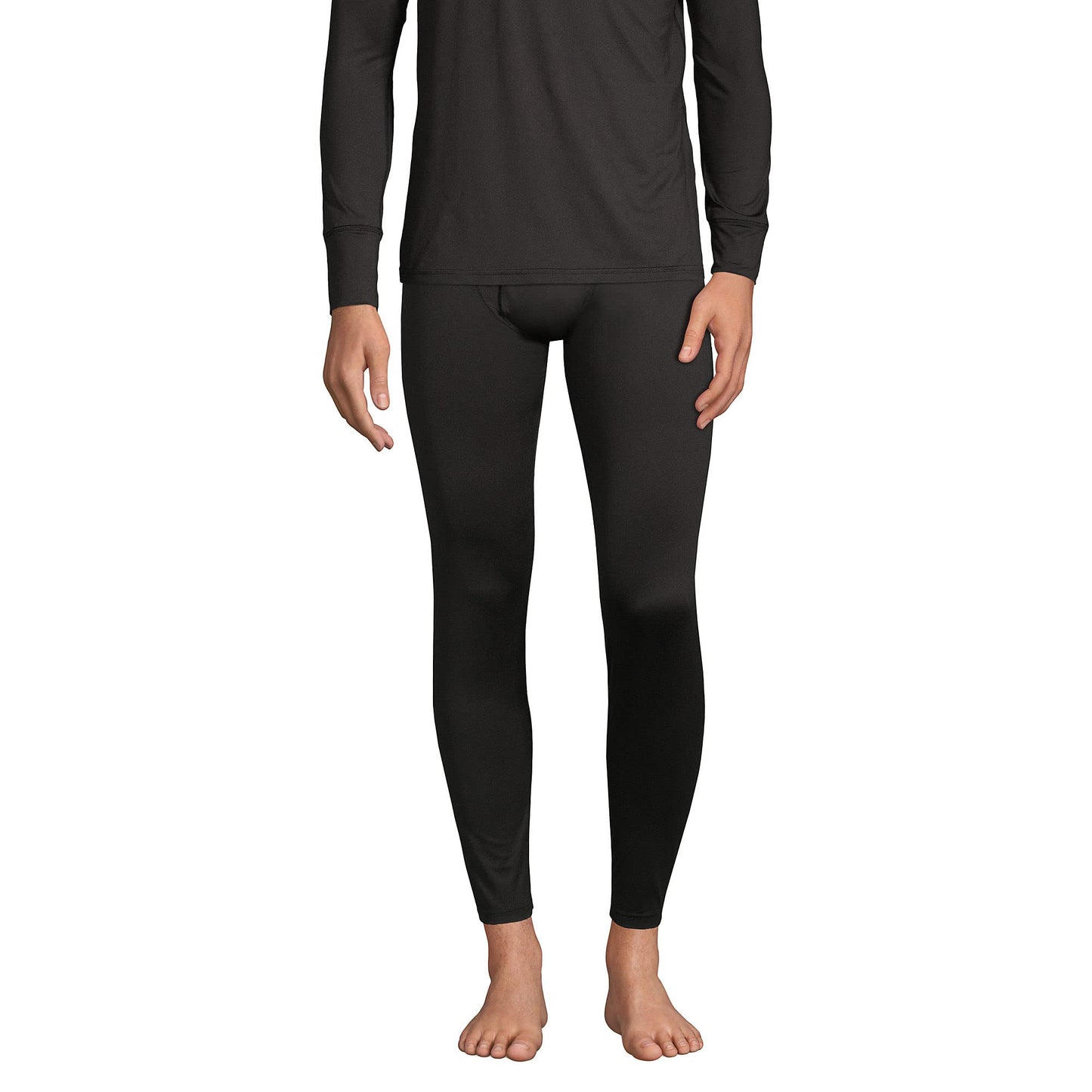 Lands' End Mens Stretch Thermaskin Pant Black Tall XX-Large