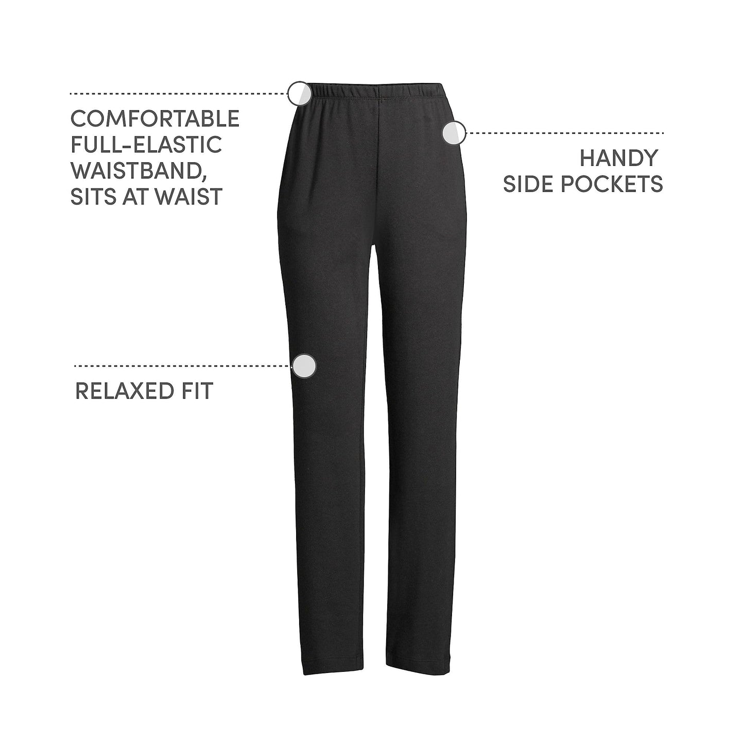 Lands' End Women s Sport Knit Pants Black Tall Large