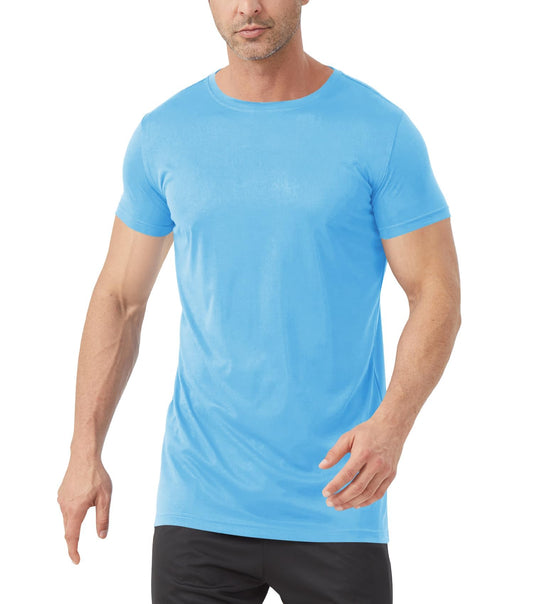 Idtswch Men's Tall T-Shirt Rash Guard UPF 50+ T-Shirt Quick Dry Swim Water Top Tee Short Sleeve Athletic Shirts 28light Blue-M