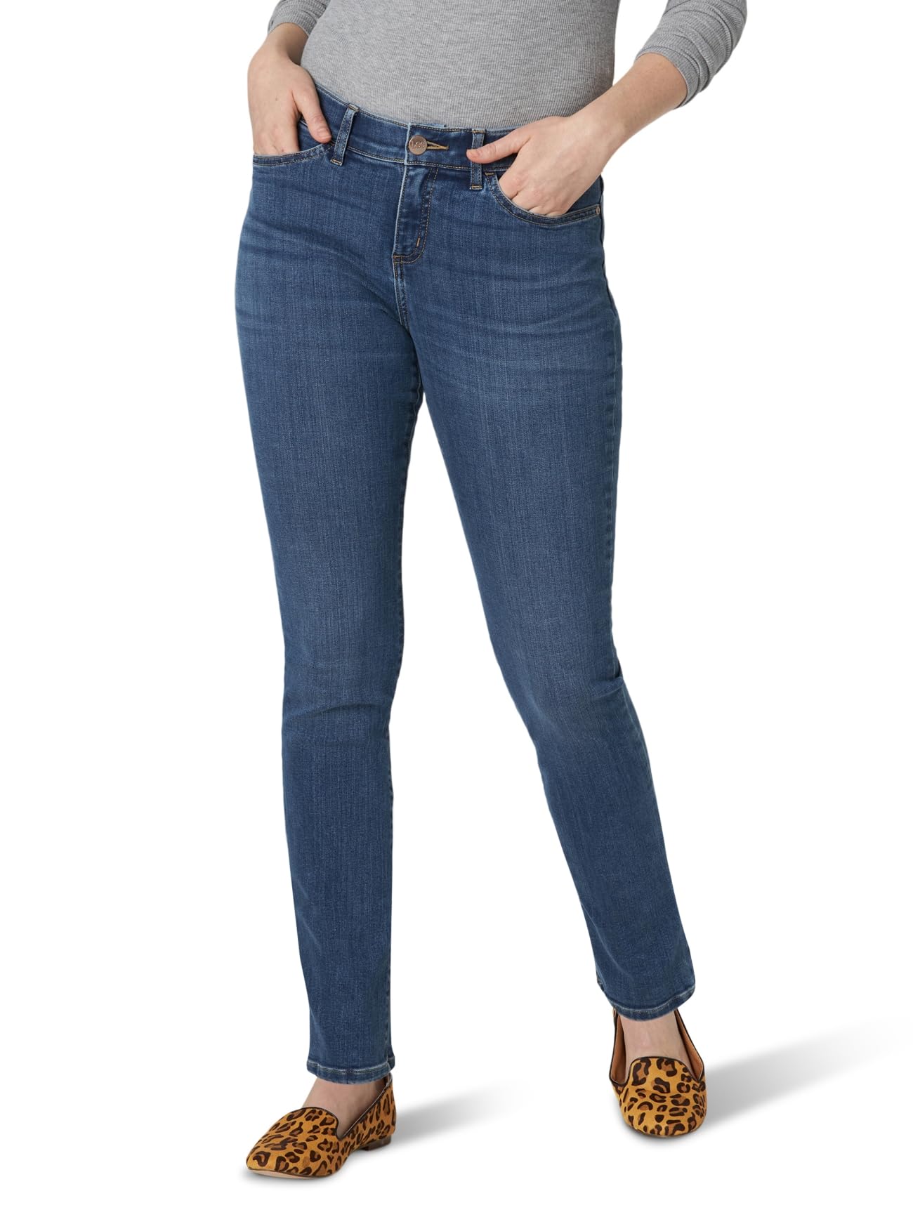 Lee Women's Ultra Lux Comfort with Flex Motion Straight Leg Jean Seattle 14 Long