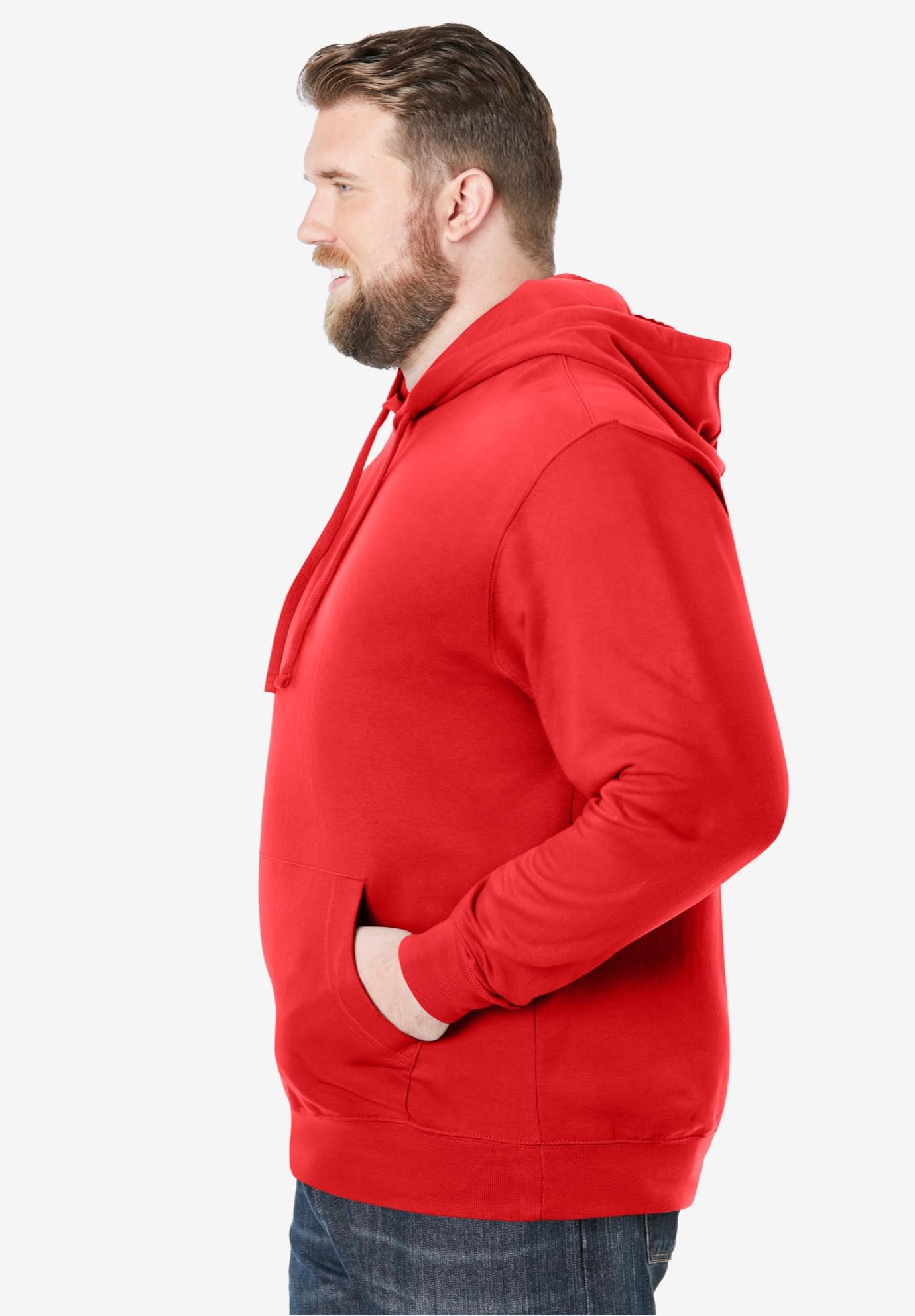 KingSize Men's Big & Tall Fleece Pullover Hoodie - 4XL, Red Apple