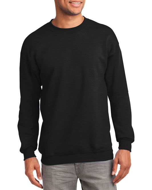 JustBlanks Fleece Sweatshirt for Men Tall Men’s Sweatshirt Crewneck Sweatshirt Relaxed-Fit Pullover Sweatshirt - Jet Black - XLT