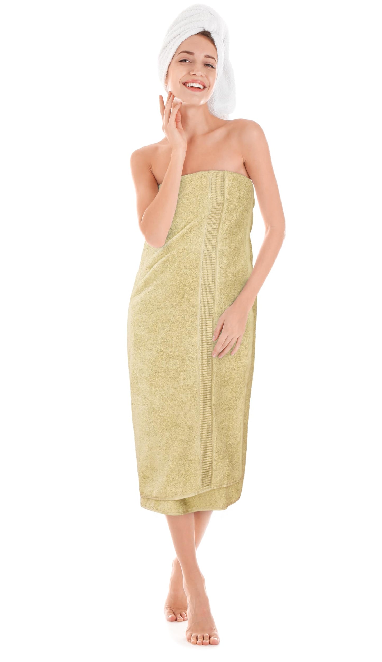 Utopia Towels Luxurious Jumbo Bath Sheet 2 Piece, 600 GSM, 35 by 70 Inches, 100% Ring Spun Cotton, Highly Absorbent and Quick Dry Extra Large Bath Towel, Super Soft Towel, Champagne