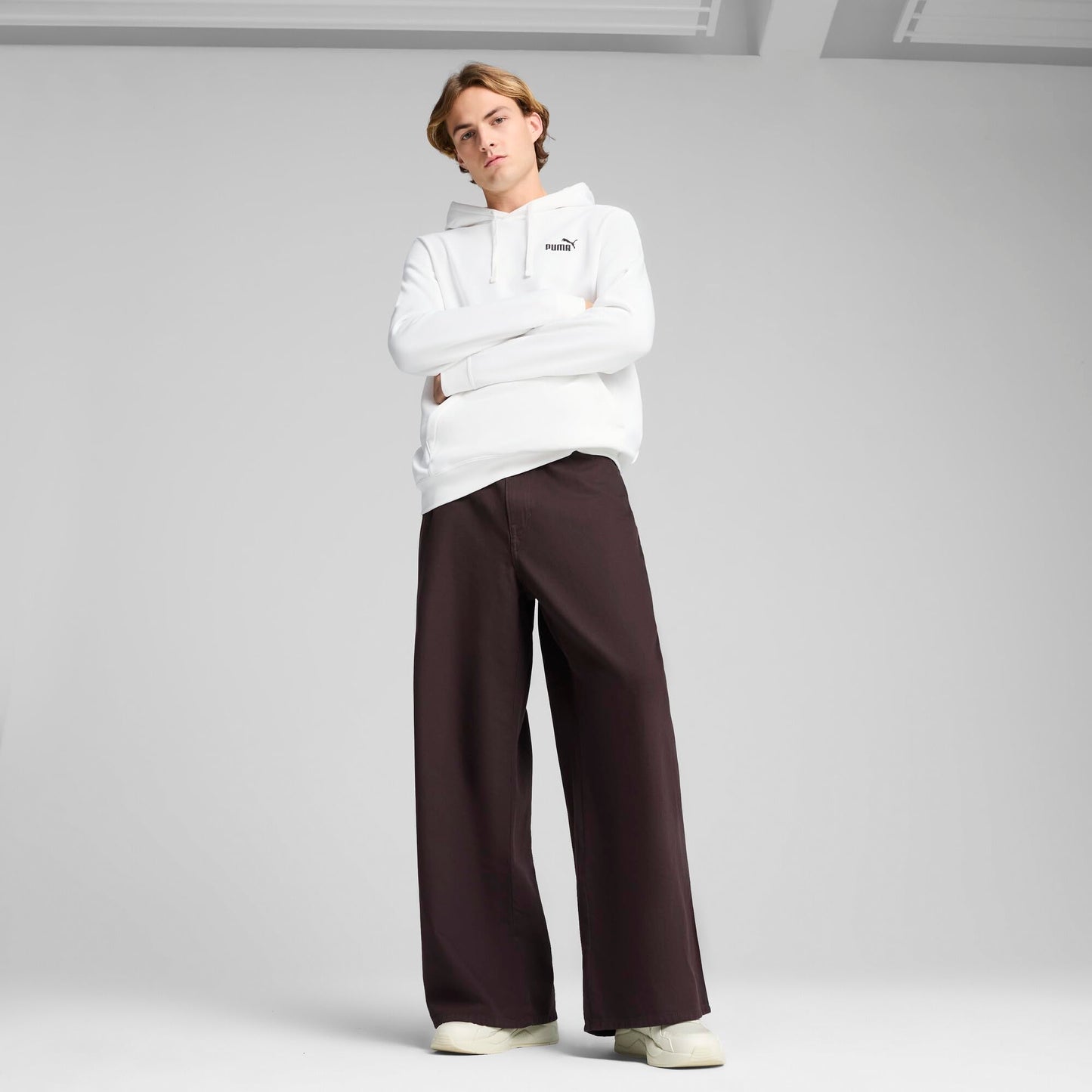 PUMA Men's Tall Size Essentials Small Logo Fleece Hoodie, White AH25 - 4XLT