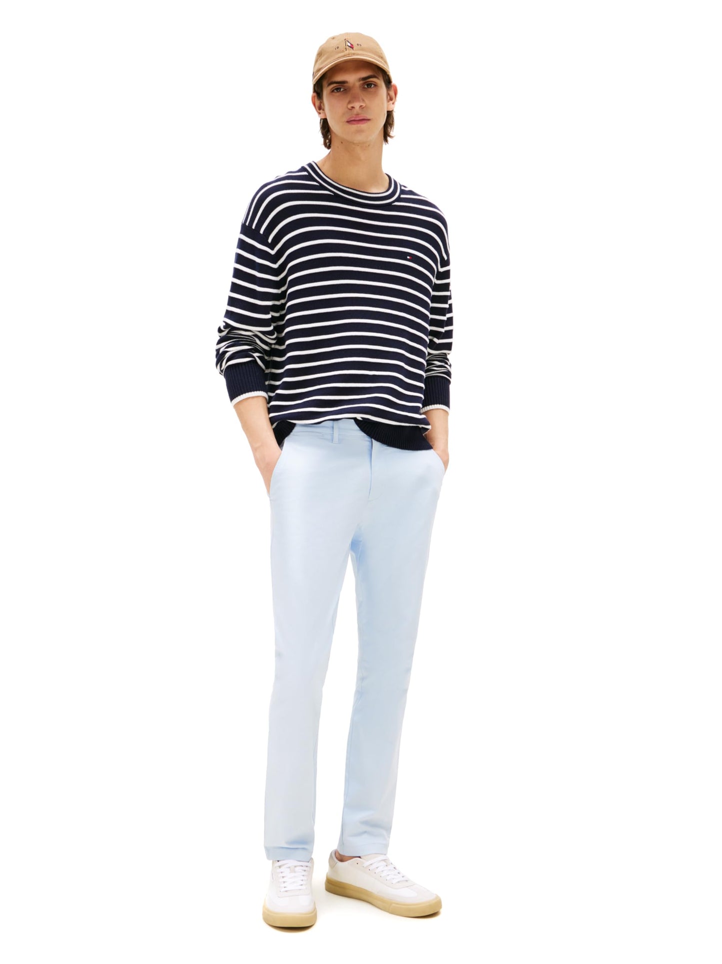 Tommy Hilfiger Men's Chino Pants Stretch Slim-Fit, Breezy Blue 30x36