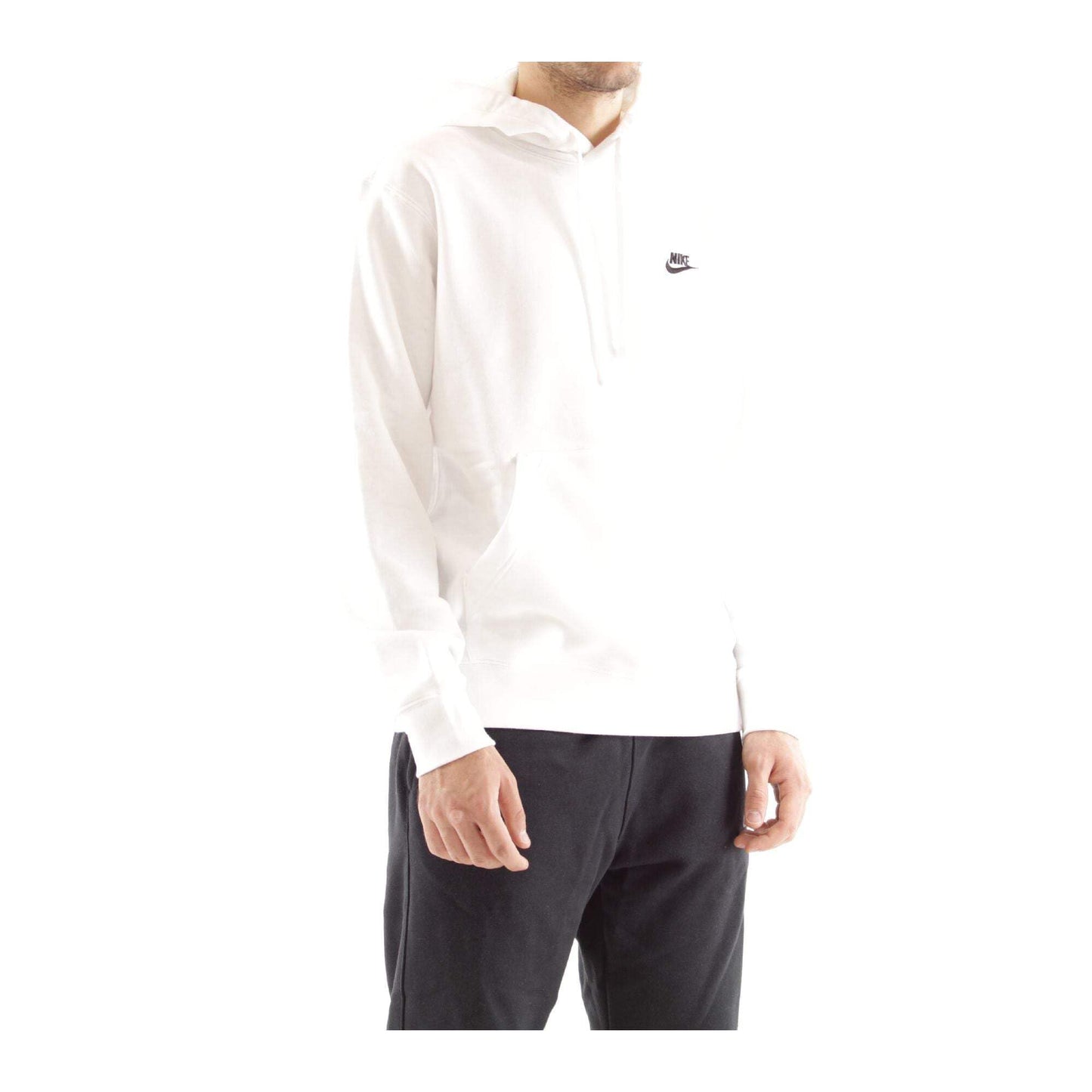 Nike Pull Over Hoodie, White/White/Black, Small-T