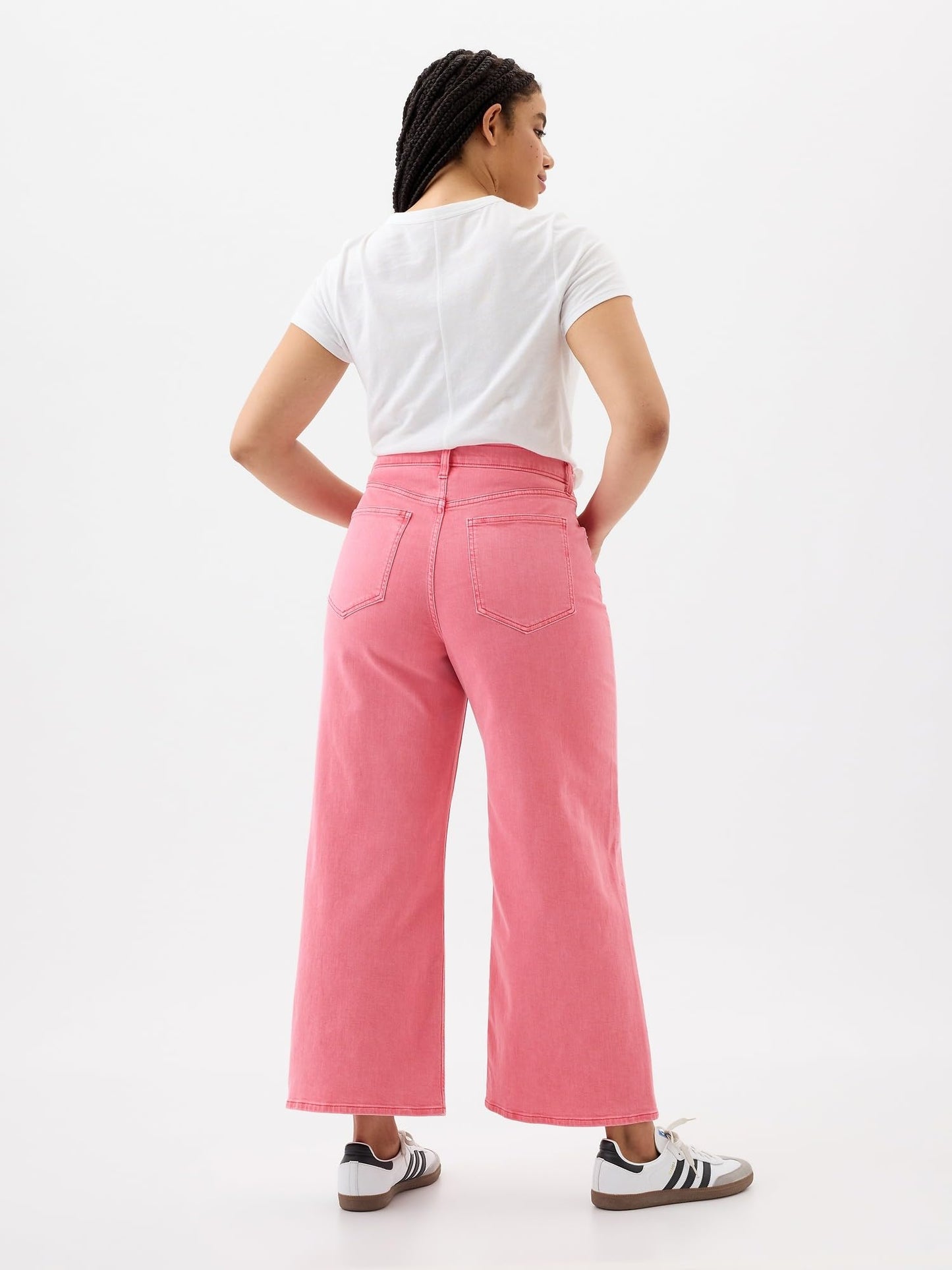 GAP Womens High Rise Wide Leg Jeans Candy Coral 31