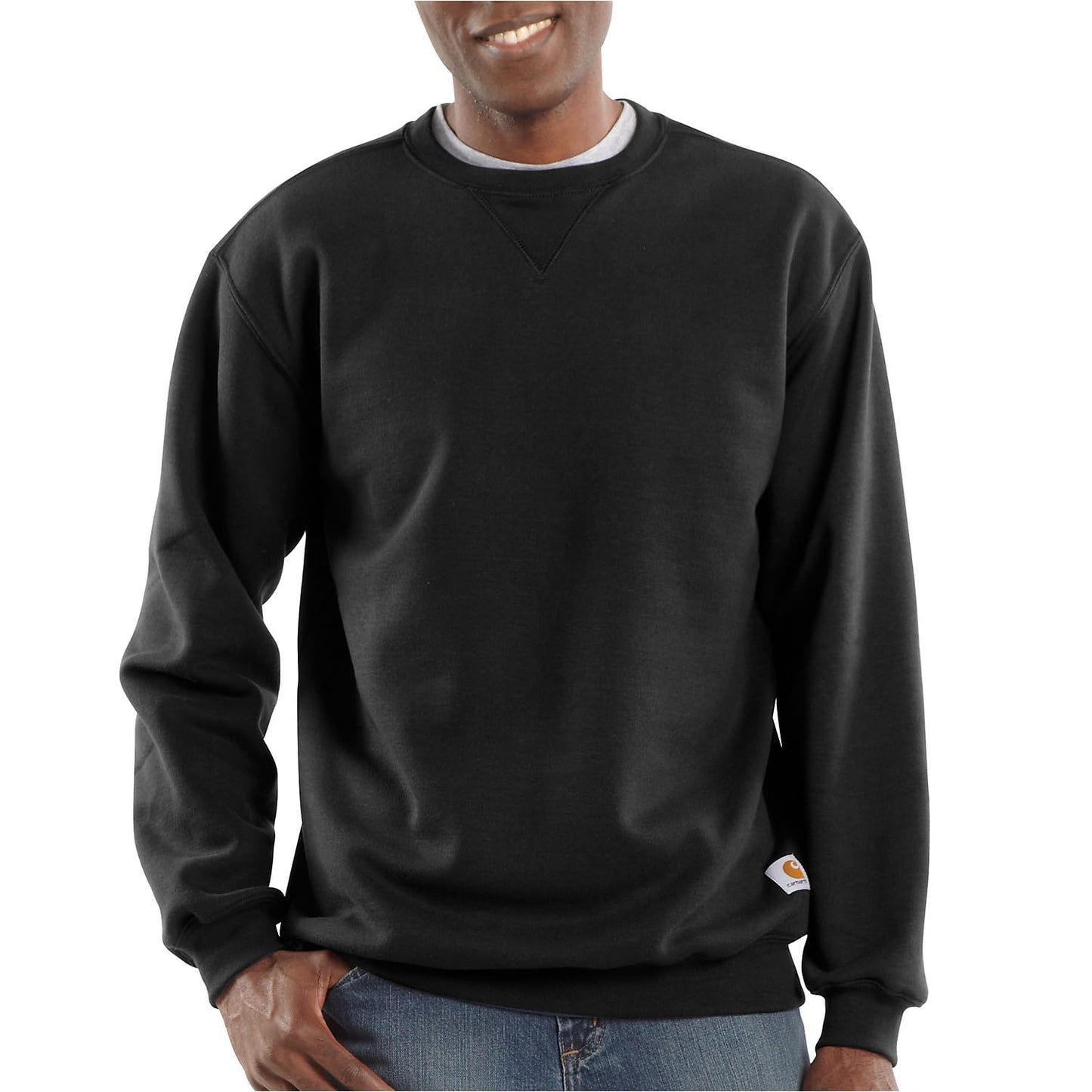 Carhartt mens Midweight Crewneck (Big & Tall) athletic sweatshirts, Black, X-Large Big Tall US