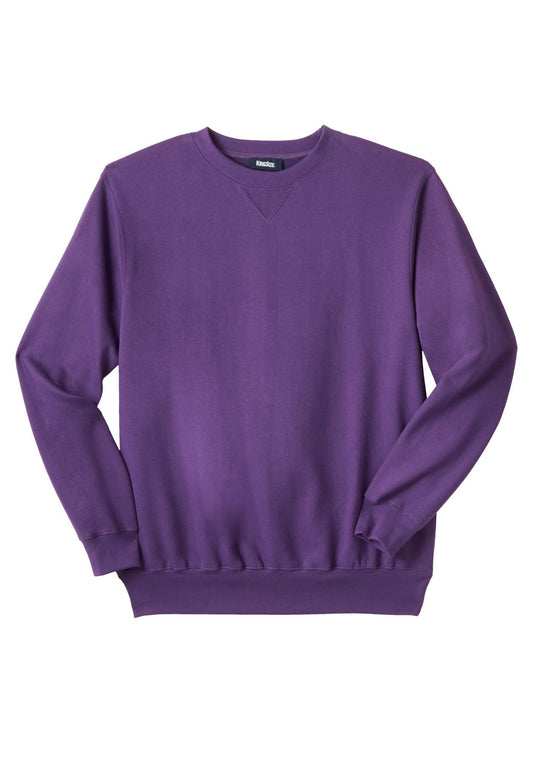 KingSize Men's Big & Tall Fleece Crewneck Sweatshirt - 4XL, Vintage Purple