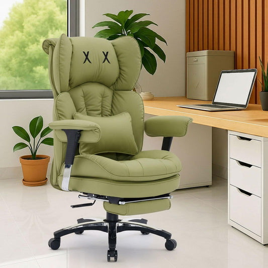 Efomao Big and Tall Office Chair with Footrest – High Back Computer Chair with Adjustable Armrests,Executive Office Chair with Wide Seat, Modern Desk Chair for Home Office, Gaming, or Study, Green
