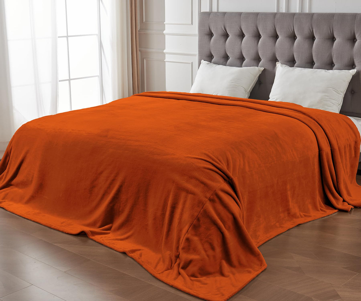 Edenleaf Big Oversized Soft Blanket, Giant California King Warm Blanket for Whole Family, Bed, Sofa, Couch, Travel, Camping 120x120 Orange