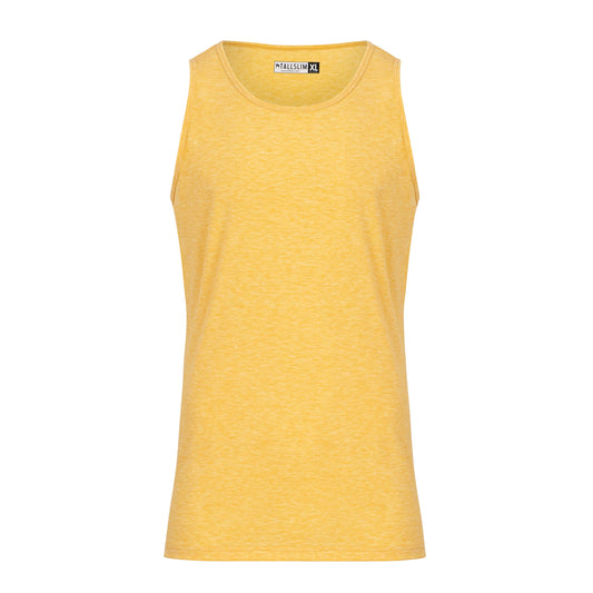 Men's Tall Slim-Fit Orginal Tank Top Shirt, Soft Polyester Blend Long Tee (Tall, Large, Yellow)