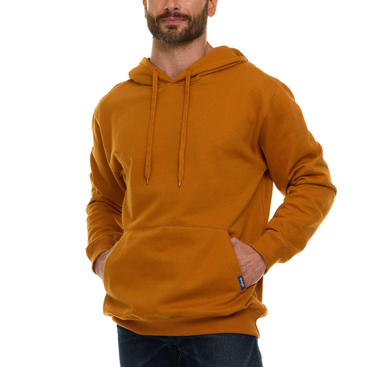 Wrangler Big and Tall Hoodie for Men, Fleece Heavyweight Pullover Sweatshirt, Relaxed Fit Mens Work Hoodies Brown - 3XLT