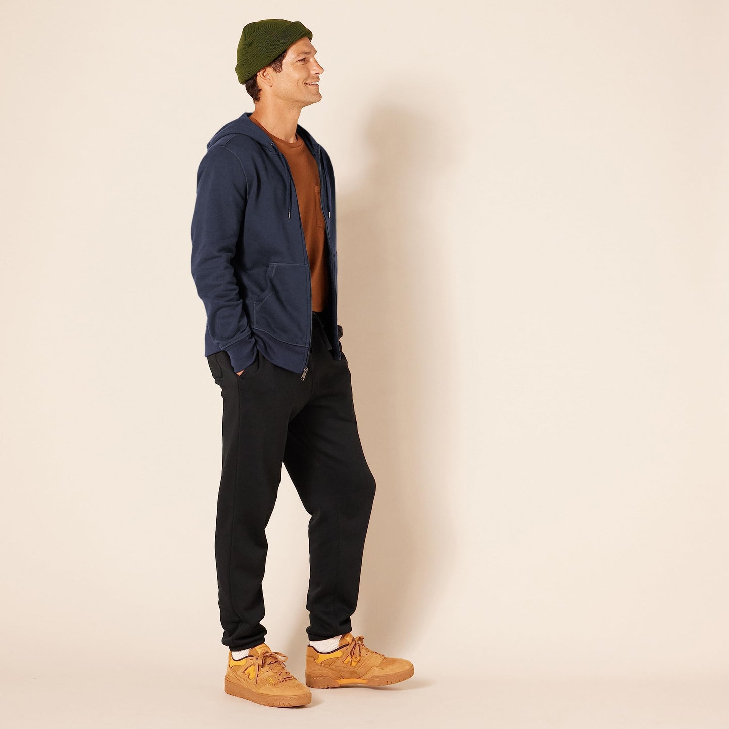 Amazon Essentials Men's Full-Zip Fleece Hoodie (Available in Big & Tall), Navy, 3X-Large Tall