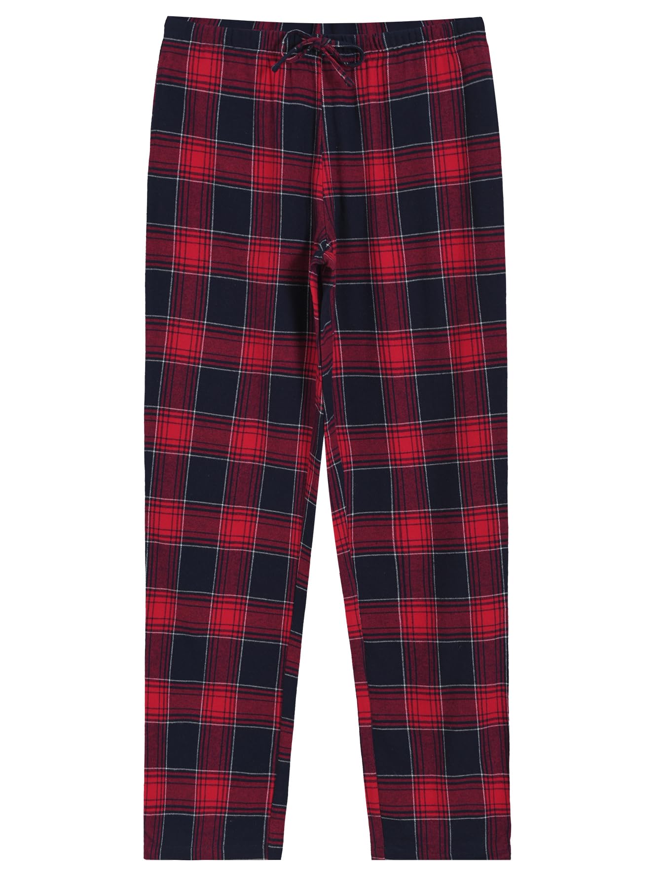 Latuza Women's Tall Flannel Pajama Set Extra Long Button Up Top Pants Pj Set L Red Plaid