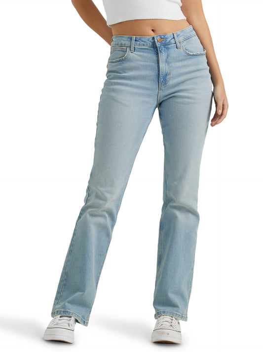Wrangler Women's High Rise Bold Boot Jean, Stonewash, 8-34