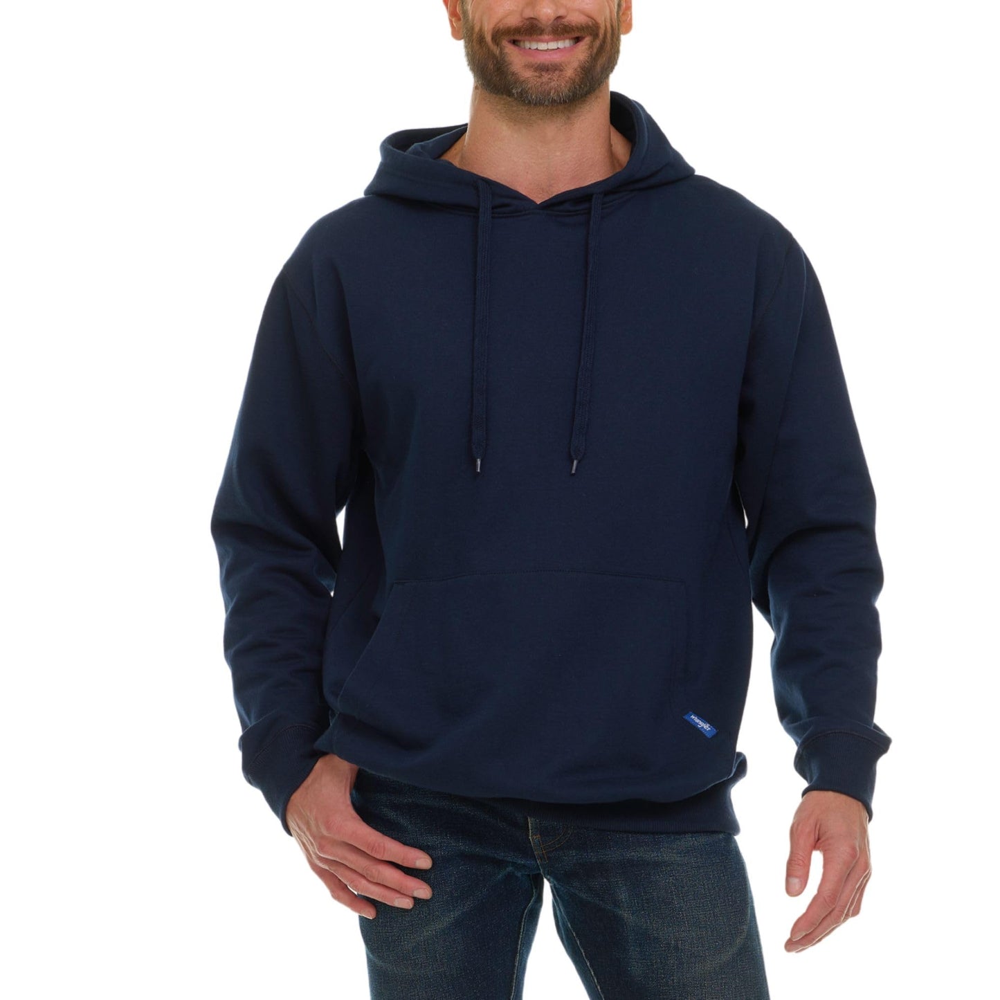 Wrangler Big and Tall Hoodie for Men, Fleece Heavyweight Pullover Sweatshirt, Relaxed Fit Mens Work Hoodies Navy - XLT
