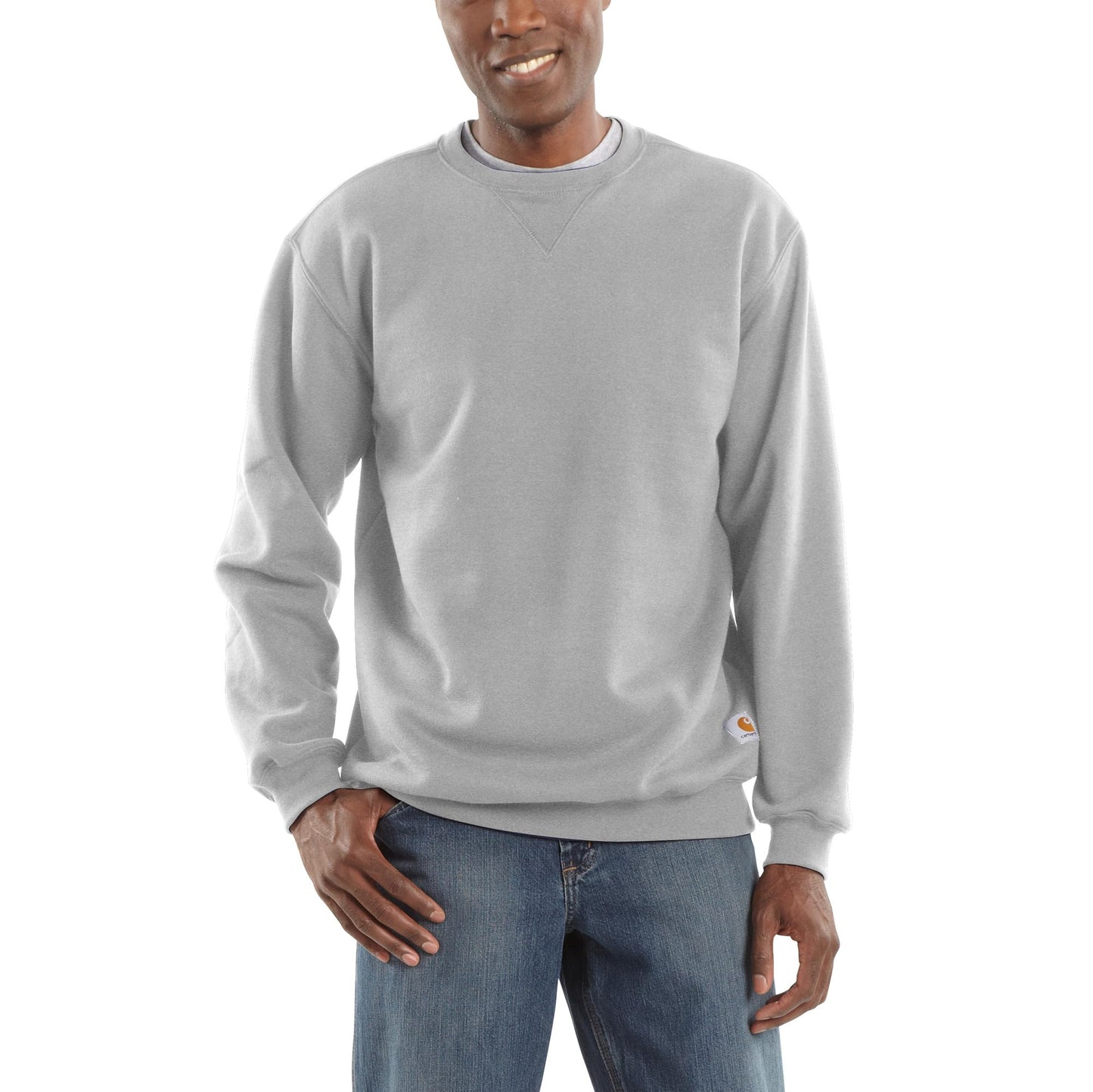 Carhartt mens Midweight Crewneck (Big & Tall) athletic sweatshirts, Heather Grey, Large Big Tall US