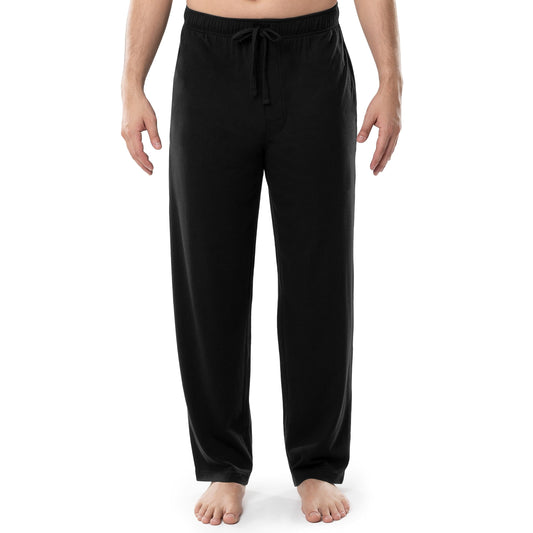 IZOD Men's Jersey Knit Sleep Pant, Black, Large Tall