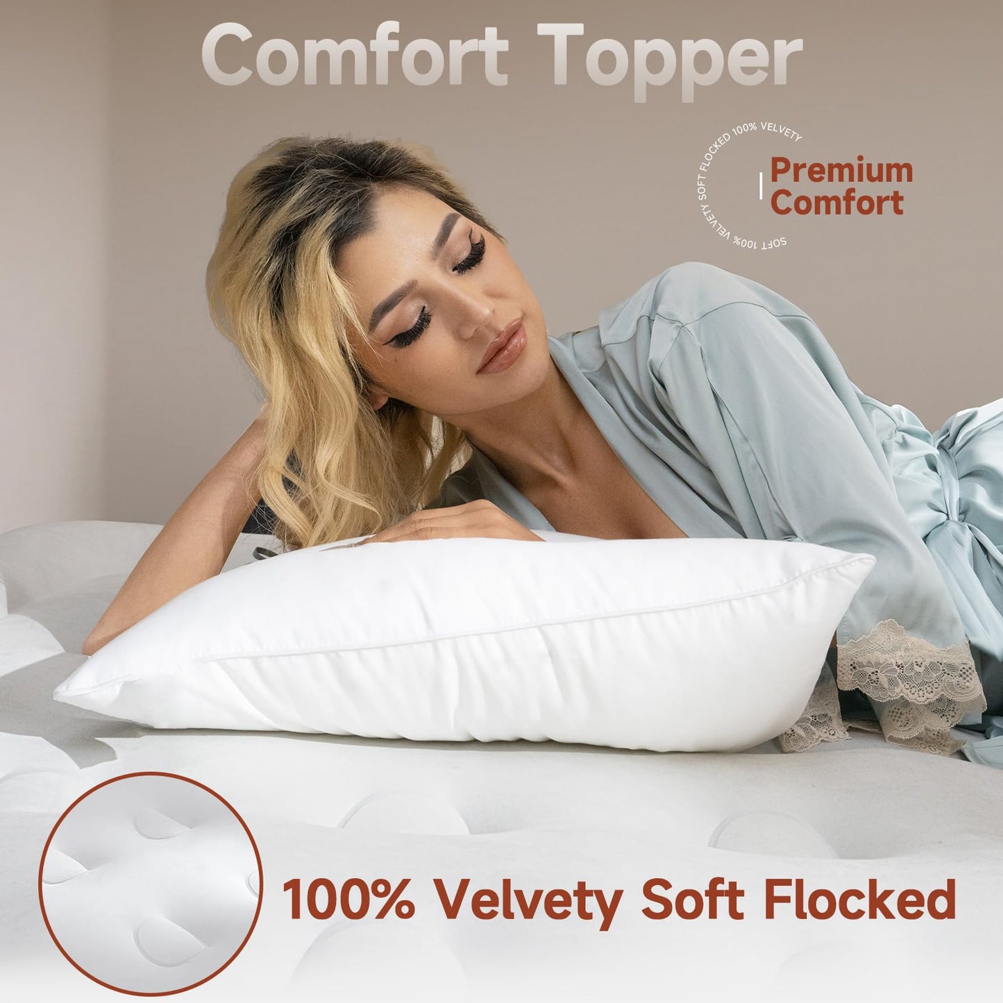 CHERIMOR California King Size Air Mattress with Built in Pump, 18" Luxury Thick Inflatable Blow up Mattress for Guests & Home, Fast Self-Inflating Air Bed with Carry Bag for Camping