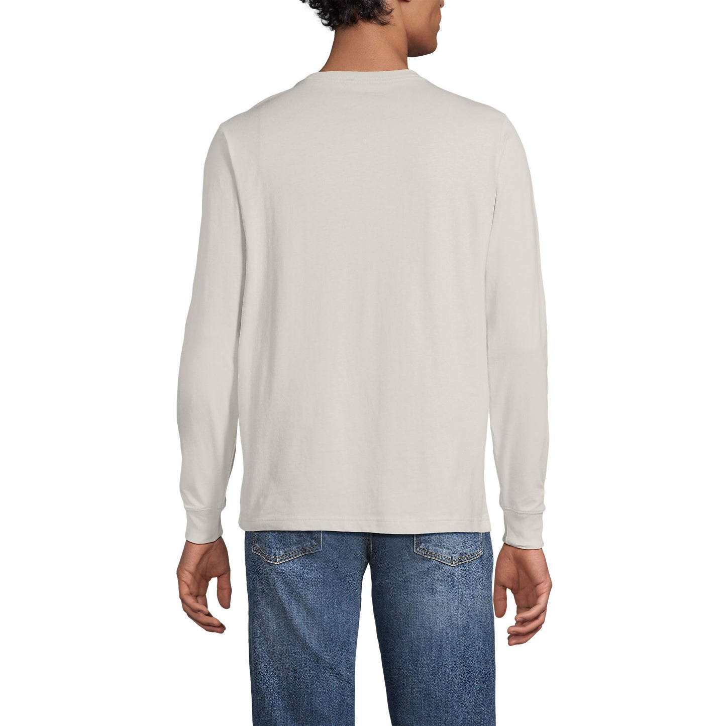 Lands' End Mens Long Sleeve Super-T Tee Light Stone Tall X-Large